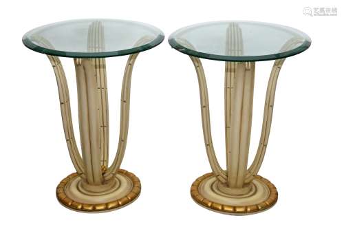 A PAIR OF GROTTO STYLE OCCASIONAL TABLES
