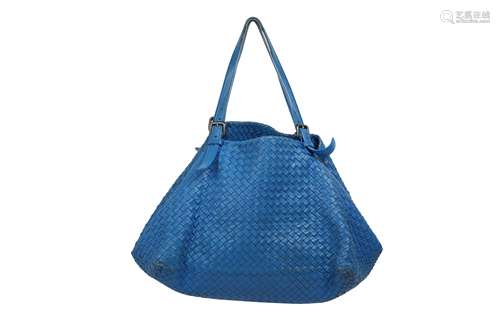 BOTTEGA VENETA BLUE INTRECCIATO LARGE TOTE