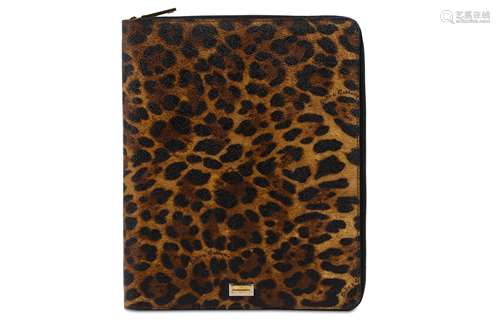 Dolce and Gabbana Leopard Print Document Case