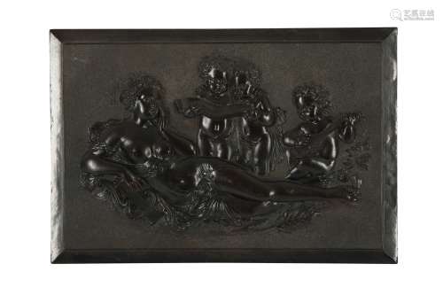 A FRENCH BOIS D' ORCEY RECTANGULAR PLAQUE, 19TH CENTURY