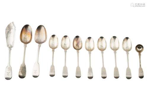 A PART SET OF OF WILLIAM IV STERLING SILVER FLATWARE