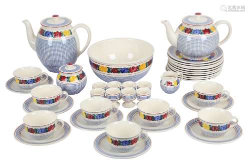 A VILLEROY & BOCH POTTERY TEA AND BREAKFAST SERVICE FOR EIGH...
