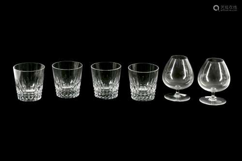 A SET OF FOUR LARGE BACCARAT CRYSTAL WHISKEY TUMBLERS