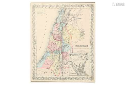 AN ENGRAVED MAP OF PALESTINE BY J.H COLTON (NEW YORK, USA), ...