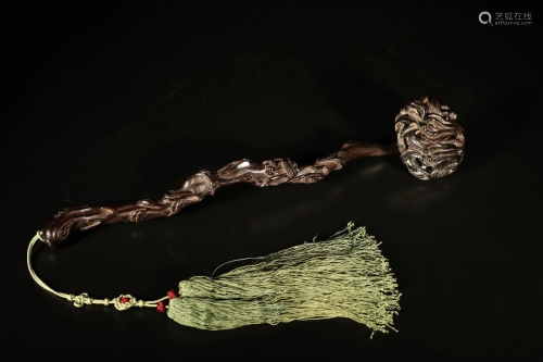 A ZITAN WOOD RUYI SCEPTER