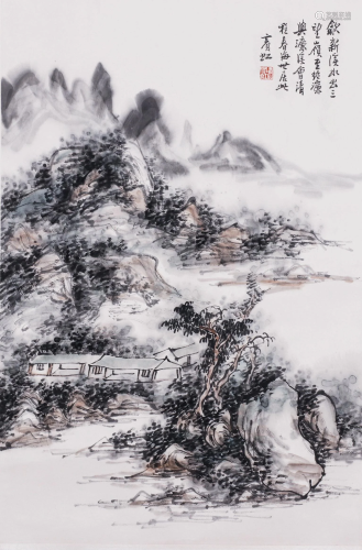 A CHINESE VERTICAL LANDSCAPE SCROLL
