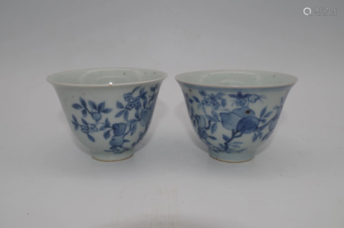 A PAIR OF PORCELAIN CUPS