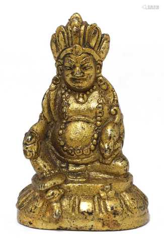 A Chinese miniature gilt-bronze bodhisattva,