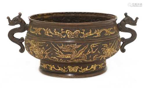 A Chinese bronze censer,