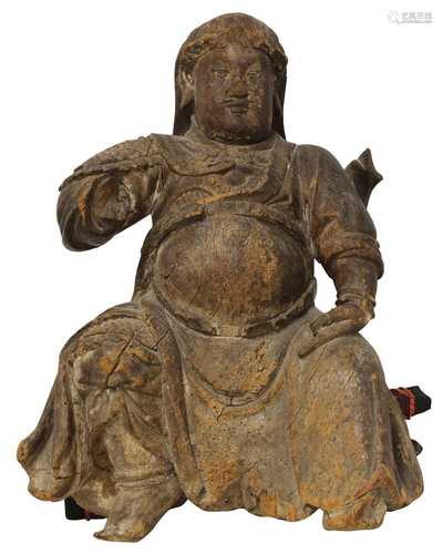 A Chinese wood figure,