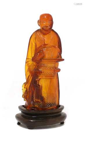 A Chinese amber carving,