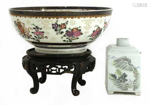 A Chinese famille rose punch bowl,