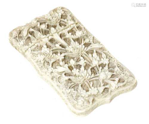 A Chinese ivory card case,