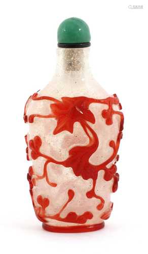 A Chinese overlay Peking glass snuff bottle,