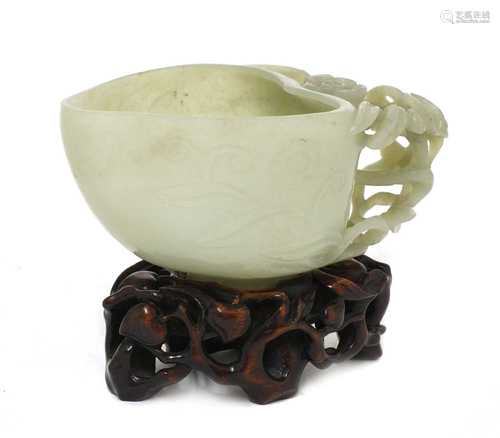 A Chinese jade cup,