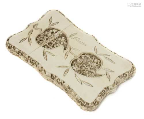 A Chinese ivory card case,