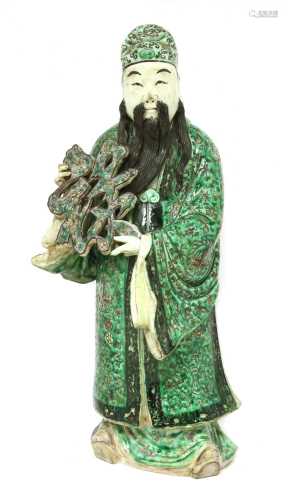 A Chinese famille verte figure,