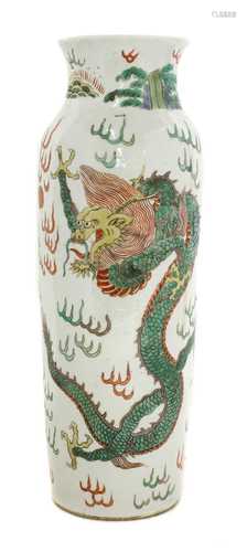 A Chinese famille verte vase,