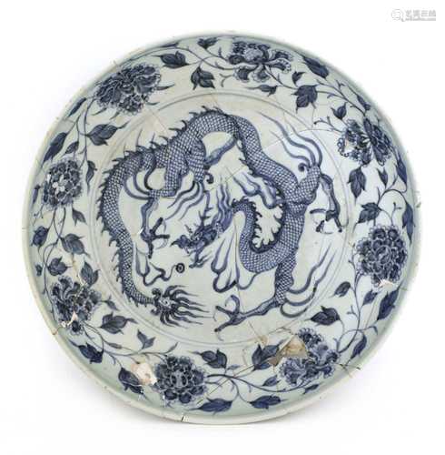 A Chinese blue and white plate,