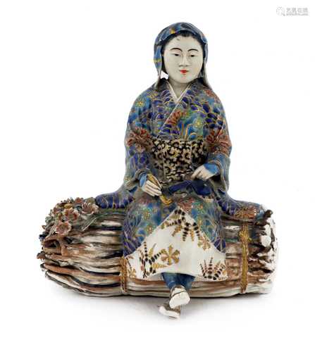 A Japanese Satsuma ware figure,