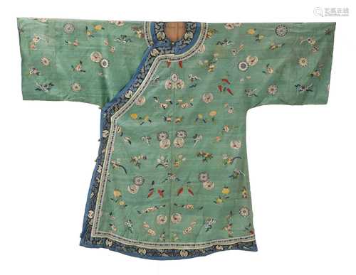 A Chinese embroidered kesi robe,