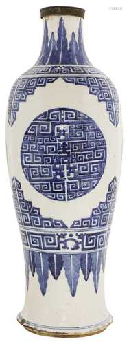 A Chinese blue and white vase,