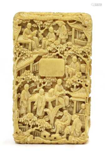 A Chinese ivory card case,