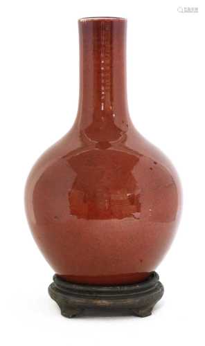A Chinese flambé-glazed bottle vase,