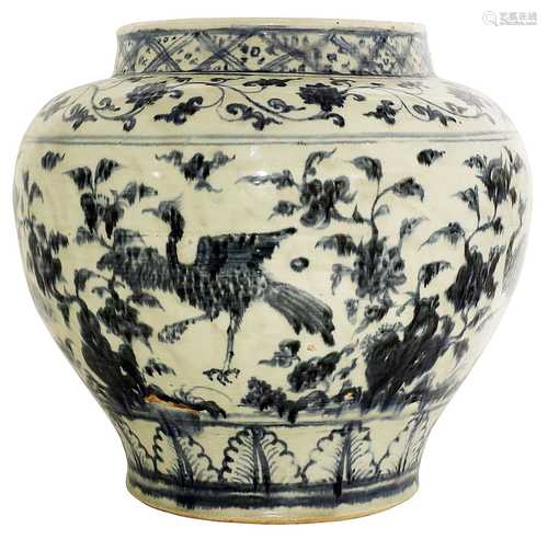 A Chinese blue and white jar,