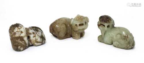 A collection of Chinese jade carvings,