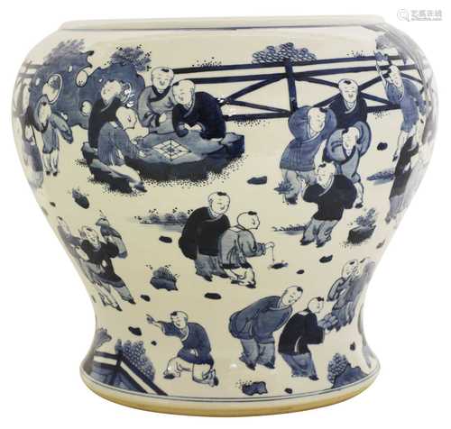 A Chinese blue and white jar,