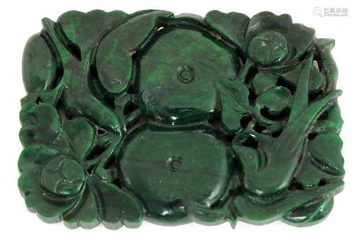 A Chinese nephrite jade plaque,