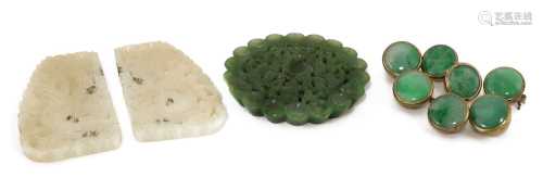 A pair of Chinese jade plaques,