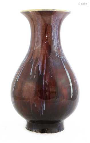 A Chinese flambé-glazed vase,