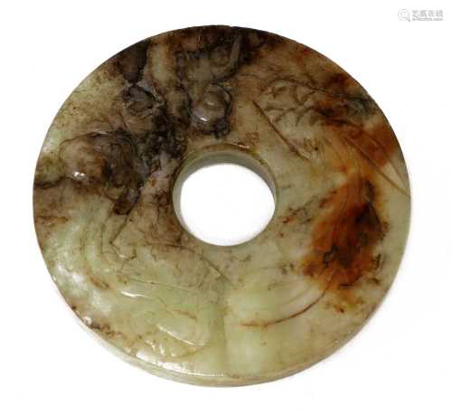 A Chinese jade bi disc,