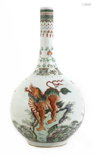 A Chinese famille verte vase,