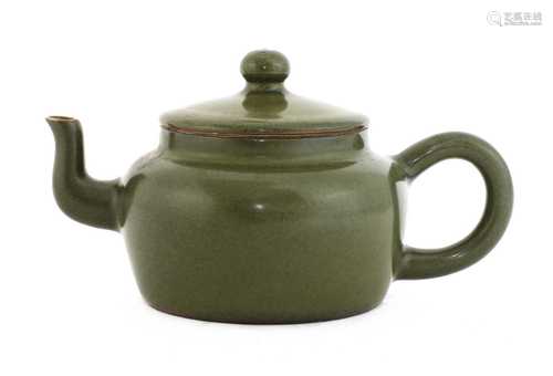 A Chinese teadust-glazed teapot and cover,