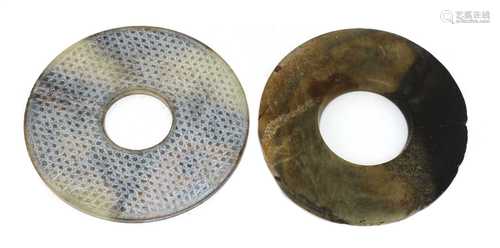 A Chinese jade bi disc,