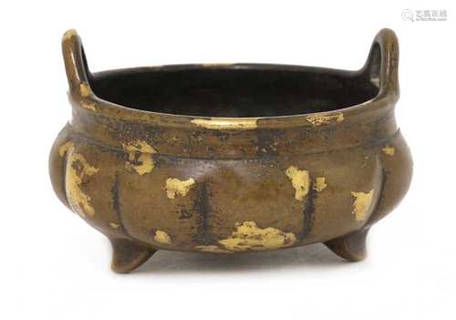 A Chinese gilt-bronze incense burner,