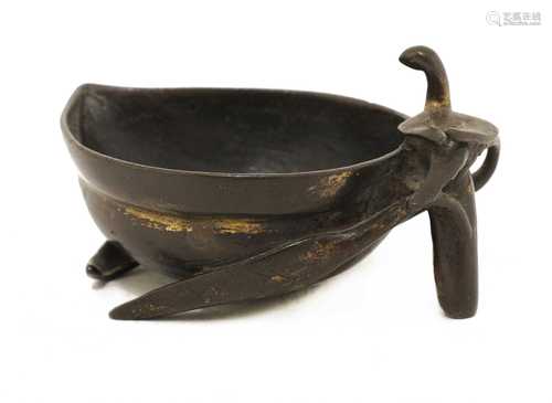 A Chinese bronze brush washer,