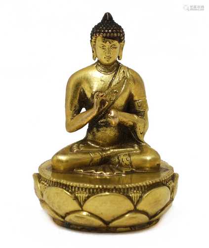 A Chinese miniature bronze Buddha,