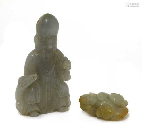 Two Chinese jade carvings,