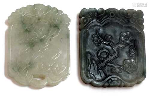 Two Chinese jade plaques,