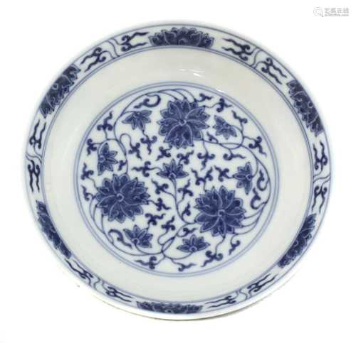 A Chinese blue and white plate,