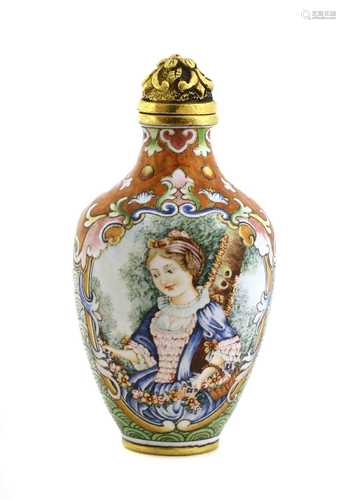 A Chinese enamelled snuff bottle,