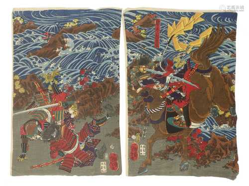 A Japanese woodblock diptych,