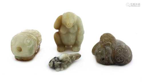 A collection of four Chinese jade carvings,