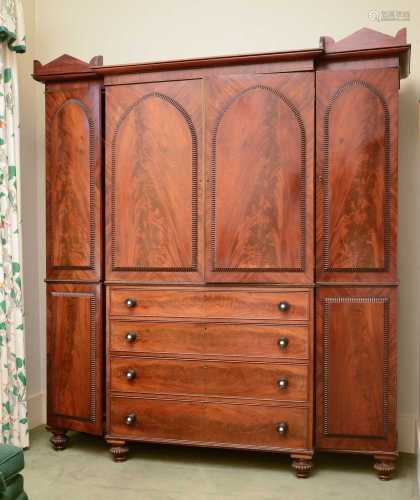 A George IV mahogany wardrobe,