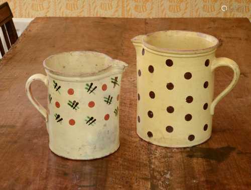 Two Continental glazed stoneware jugs,