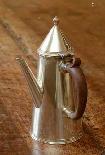 A George V silver coffee pot,